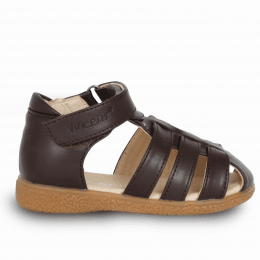 vincent shoes astrid alex barnsandal mjuk skinn läder brun brown kardborre