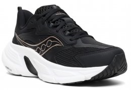 Saucony procyon max black fizz svart vid läst rymlig dam walkingsko komfort stabil stötdämpande jogging fritid promenadskO