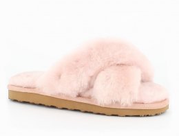 Axelda Fårskinnstofflor antwerpen nude pink ljusrosa päls fårull slipin slipon sandal ull