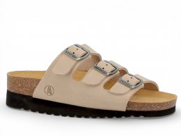 axelda cathrine 3 sandal komfortsandal mjuk anatomisk stötdämpande memryfoam skinn läder arbetssko fotsmärta ljusbrun