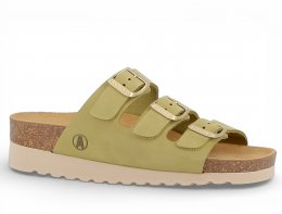 axelda cathrine 3 sandal komfortsandal mjuk anatomisk stötdämpande memryfoam skinn läder arbetssko fotsmärta green grön