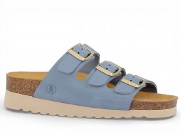 axelda cathrine 3 sandal komfortsandal mjuk anatomisk stötdämpande memryfoam skinn läder arbetssko fotsmärta ljusblå