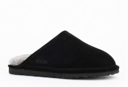 Axelda Fårskinnstoffla Manchester Svart Mocka fårskinn slipin slipon