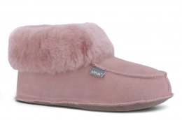 Axelda fårskinnstoflor maibor fårull heather pink mocka fårull päls varma