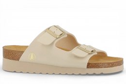 axelda tia sandal komfortsandal läder kork mjuk anatomisk arbetssko french taupe beige