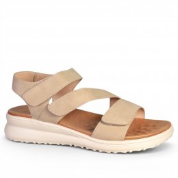 cc resorts lucky beige taupe sandal dam gummisula fotriktig remmar memoryfoam