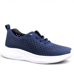 CC Resorts Casual airy shoe luftig sko elastisk snabbsnörning lågsko resår mesh memoryfoam navy blå marin