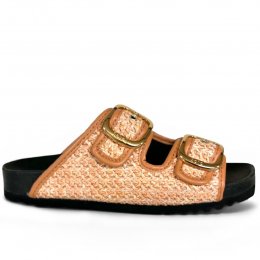scholl noelle sandal dam coral orange rosa bio fotriktig remmar