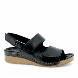 Charlotte Of Sweden Cindy Svart Sandal black skinn sandalett stötdämpande kardborre remmar