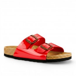 Cph-Comfort Biosandal damsandal röd red lack patent toffla läder lätt stabil bekväm fotriktig