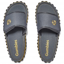 Gumbies strider sandal grey grå dam herr Unisex remmar stöd komfort grepp sommar tyg gummisula sandal
