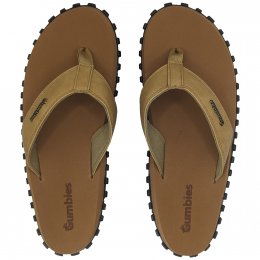 Gumbies classic vegovert Flip-Flops Unisex tan brun dam herr tåsandal sommar tyg gummisula sandal