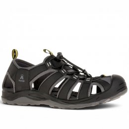 Kamik The Byron Bay 2 Herrsandal black svart gul täckt tå fotriktig vegan elastisk snabbsnörning sportsandal vattentålig