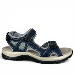 cc resorts emy navy blå sandal dam gummisula fotriktig remmar memoryfoam