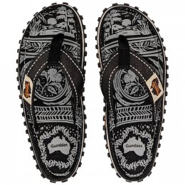Gumbies classic islander Flip-Flops Unisex midnight ba´´lack svart mönster dam herr tåsandal sommar tyg gummisula sandal