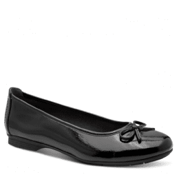 Jana panama Softline Ballerinasko lack patent loafer damsko lågsko finsko kostymsko puläder textil bred läst fotriktig mjuk svar