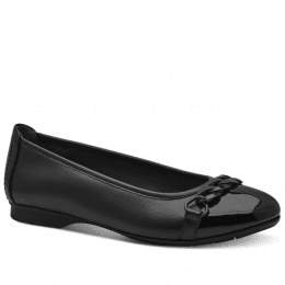 Jana panama Softline Ballerinasko loafer damsko lågsko finsko kostymsko puläder textil bred läst fotriktig mjuk svart black