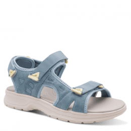 Jana Coshy Roma Sandal sky sun gul blå sandalett hallux valgus problemfot comfort textil komfort fritid dam relax fit rymlig läs