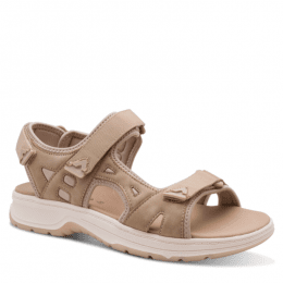 Jana Coshy Roma Sandal beige brun sandalett hallux valgus problemfot comfort textil komfort fritid dam relax fit rymlig läst