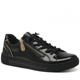 Jana sitane Soft Line Black Gold Sneaker med dragkedja Rymlig Läst h-bredd komfort memoryfoam dam