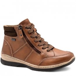 jana softline inka boots damkänga dragkedja fotriktig foam mjuk fotbädd urtagbar cognac brun varmfoder vattentät vegan