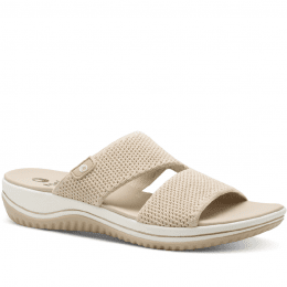 Jana Coshy Unno Sandal beige guld gold tvättbar hallux valgus problemfot comfort textil komfort fritid dam relax fit rymlig läst
