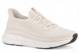 axelda laholm slipon Step-In handsfree sneaker beige vit polly damsko lågsko stickad textil resår fotriktig urtagbar sula fotbäd