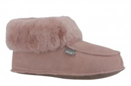 Axelda fårskinnstoflor maibor fårull heather pink mocka fårull päls varma