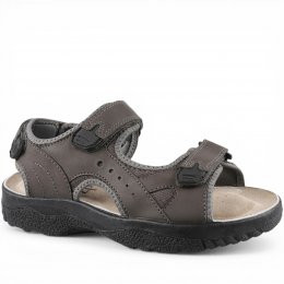 marstrand tellus loop tellus Sportsandal sandal kardborre skinn grå bekväm dam herr