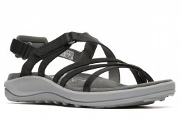 merrell harbor terran damsandal läder remmar eva skum fotriktig kardborre sommar bekväm klassisk svart black