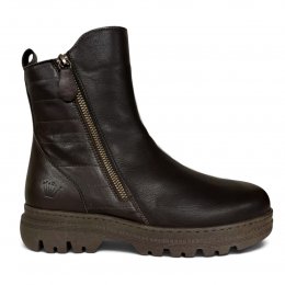 Charlotte Of Sweden chelseaboot känga resår zipper dam skinn brun dragkedja urtagbar fotbädd mjuk