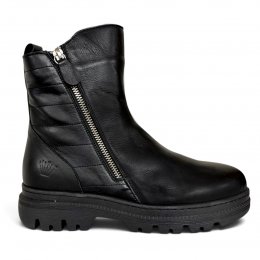 Charlotte Of Sweden chelseaboot känga resår zipper dam skinn svart dragkedja urtagbar fotbädd mjuk