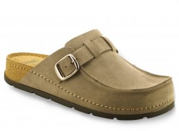Scholl Bora Moccasin / Cognac brun läder anatomisk biosandal fotriktig