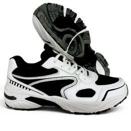 Scholl sprinter plus all vit svart black white sneaker dam pronation fotsmärta hälsmärta fotriktig walking promenad