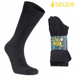 seger basic wool ull strumpor unisex mjuka sköna svarta black 2-pack