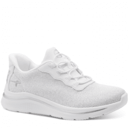Tamaris daisy step in lätt Sneaker med Rymlig Läst vit white silver komfort memoryfoam textil damsko fotriktig