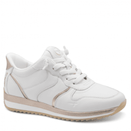 Tamaris mona step in lätt Sneaker med Rymlig Läst vit guld gold komfort memoryfoam läder skinn damsko fotriktig