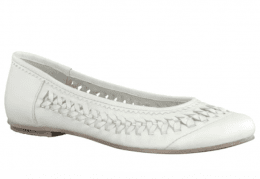 Wildflower Peace / Vit Silver läder skinn ballerina lågsko