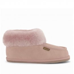 woollies classico fårskinnstofflor gummisula fårull fawn rosa