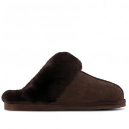 Woollies Fårskinnstofflor Slip-On dark brown mörkbrun päls fårull slipin slipon
