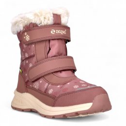 ZigZag Aray Vinterkänga burlwood vattentät varm foder barn snabbsnörning rosa blommig