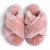 Woollies Fårskinnstofflor Slip-On cross luxe stone rose rosa päls fårull slipin slipon