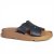 Rosa negra comfort slip in sandal skinn mönster dam sommar navy blå fotriktig bekväm