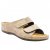 Inblu sandal dam skinn lätt stabil bekväm fotriktig klack sand beige