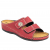 Inblu sandal dam skinn lätt stabil bekväm fotriktig klack röd