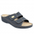 Inblu sandal svart dam skinn lätt stabil bekväm fotriktig klack röd