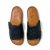 Rosa negra comfort slip in sandal skinn mönster dam sommar navy blå fotriktig bekväm