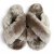 Woollies Fårskinnstofflor Slip-On cross luxe stone grå brun päls fårull slipin slipon