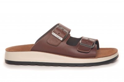 Fly Flot Damsandal Läder slip in on brun fotriktig Dark Brown