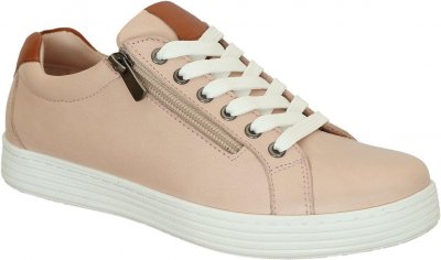 Rosa Negra Comfort Sneaker Dam / Rose/brown skinnsko snörning lågsko urtagbar innersula fotriktig komfort bekväm